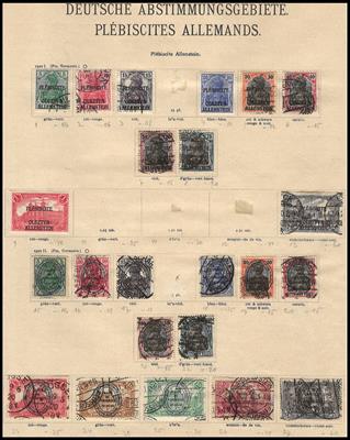 .gestempelt/* - D. Abstimmungsgebiete u. Kolonien, - Briefmarken und Ansichtskarten