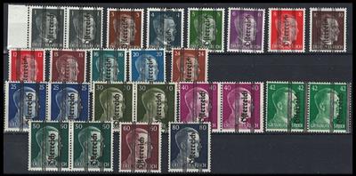 ** - Österr. 1945 - PLATTENFEHLER "halbes ch" auf Nr. 674/92 (kl. Grazer kompl.), - Briefmarken und Ansichtskarten