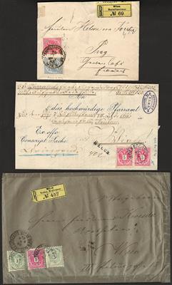 Poststück - Österr. Ausg. 1883 Belege indiv. Varianten auch Reco, - Francobolli