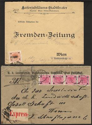 Poststück - Österr. Partie Belege aus 1900/06 in verschiedensten Varianten, - Známky