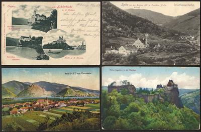 Poststück - Partie AK Wachau sowie 1 Fotomappe Wachau mit 236 aufgezogenen Fotos, - Stamps