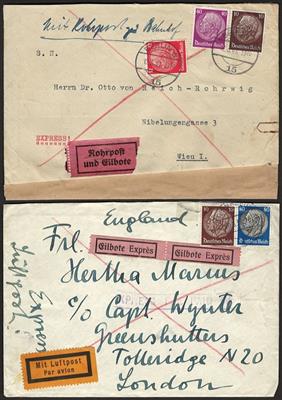 Poststück - Partie Belege D.Reich (3. Reich) mit ungewöhnlichen Stücken, - Známky