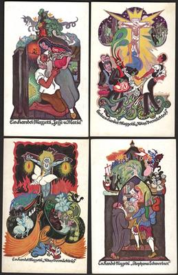 Poststück - Partie Motivkarten u.a. mit 9 Stück Handel - Mazetti, - Francobolli