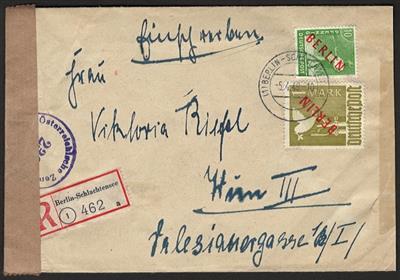 Poststück - Berlin rot 1 RM + 10 Pfg. auf Einschreibbrief ab Berlin-Schlachtensee über die Zensur nach Wien, - Francobolli