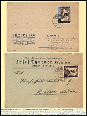 Poststück - Bezirk MELK 1945 - ca. 35 Belege, - Stamps