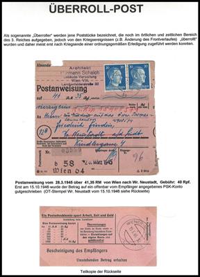 Poststück - Partie Poststücke Österr. 1945 u.a. mit Klecksstempeln, - Francobolli