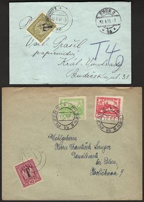 Poststück - Partie Poststücke Tschechosl. 1919, - Briefmarken und Ansichtskarten