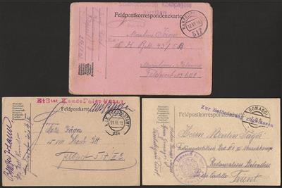 Poststück - Reichh. Partie meist frühe österr. Feldpost (viel 1914), - Stamps
