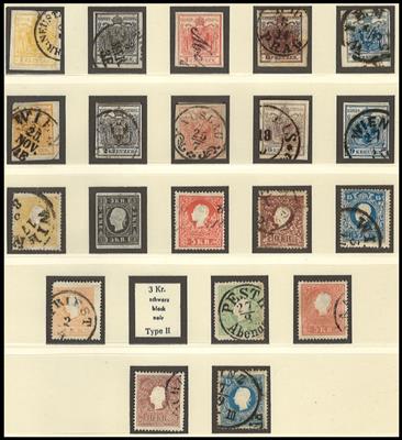 .gestempelt/*/** - Österr. - Sammlung  1850/1937 mit einigen mittl. Werten u. Sätzen, - Briefmarken und Ansichtskarten