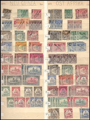 **/*/gestempelt - Sammlung/Bestand D. Kolonien u. etwas Abst. Geb., - Stamps and postcards