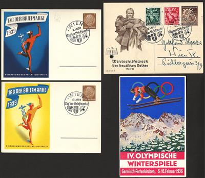 Poststück/Briefstück - Partie Poststücke D.Reich u.a. mit Werbekarten - Sonderstpl. etc., - Známky a pohlednice