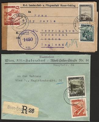 Poststück/Briefstück Reichh. Partie Landschaftsfrankaturen 1945/47u.a. Zensuren, - Briefmarken und Ansichtskarten