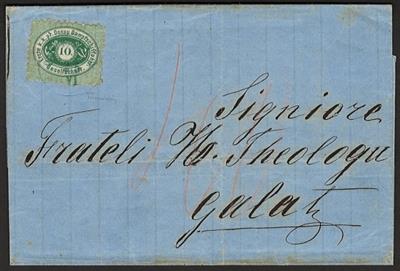 Poststück - DSSG Nr. 2 auf Faltbrief ab Oreova nach Galatz aus 1873, - Francobolli e cartoline