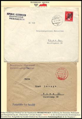 Poststück - Interess. Belegpartie der Entmilitarisierung Österreichs 1945, - Známky a pohlednice