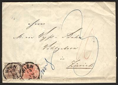 Poststück - Österr. Ausg. 1850 - Nr. 3M - Známky a pohlednice