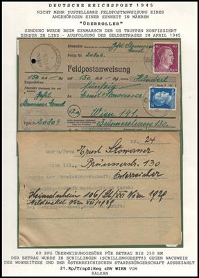 Poststück - Partie Poststücke Österr. ab 1945 mit Ostmark, - Známky a pohlednice