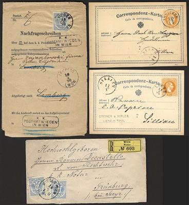 Poststück - Partie Poststücke Österr. Monarchie ab Ausg. 1867, - Briefmarken und Ansichtskarten