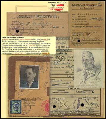 Poststück - Rare Dokumentation Volkssturmausweis - Briefmarken und Ansichtskarten