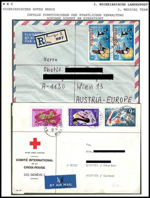 Poststück - UNO - Österreichischer Einsatz in BIAFRA und Ostnigeria 1968/70 (Austrian Med. Red Cross Team), - Francobolli e cartoline