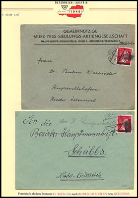 Poststück - Wien IV (Wieden) über 50 Belege aus 1945, - Briefmarken und Ansichtskarten