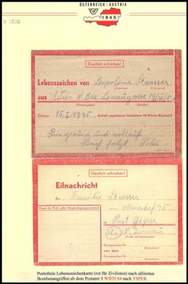 Poststück - Wien VIII (Josefstadt) ca.65 Belege aus 1945, - Známky a pohlednice