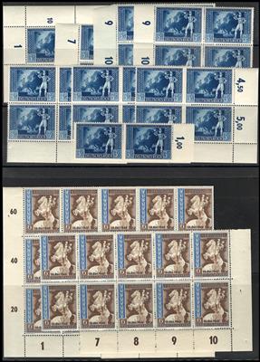 ** - D.Reich Nr. 820/825 (Europäischer Postkongress in Wien 1942 - mit u. Ohne Aufdr.), - Briefmarken und Ansichtskarten