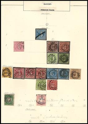 .gestempelt/*/(*) - Sammlung D. REich mit altd. Staaten - Kolonien -Danzig - Bes. WK I etc., - Briefmarken und Ansichtskarten