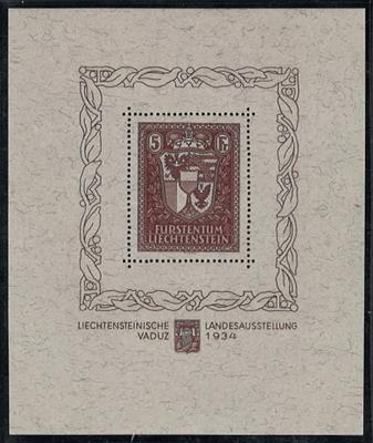 ** - Liechtenstein Block Nr. 1 (VADUZBLOCK) postf. einwandfrei, - Briefmarken und Ansichtskarten