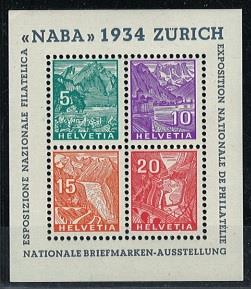 ** - Schweiz Block Nr. 1 (NABA-BLOCK) postfr. Prachtblock   ANK. 1.000.- , - Francobolli e cartoline