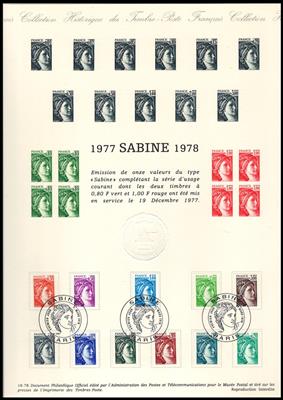 Poststück - Frankreich - Reichh. Sammlung "Collection der Historique du Timbre Poste Francaise" aus 1978/1986, - Stamps and postcards