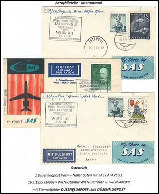 Poststück - Österr. 1959 - 1. Düsenflugpost - Známky a pohlednice