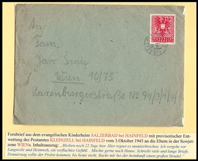 Poststück - Österreich 1945 - Kirchliche Postbelege 1945 aus NÖ wie Horn, - Briefmarken und Ansichtskarten