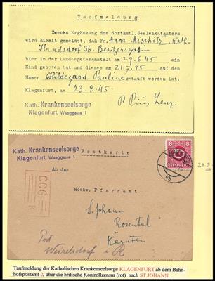 Poststück - Österreich 1945 - Kirchliche Postbelege Steiermark/Kärnten, - Francobolli e cartoline