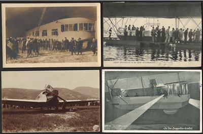 Poststück - Partie AK zum Thema Aeronautik u.a. mit Zeppelin, - Stamps and postcards