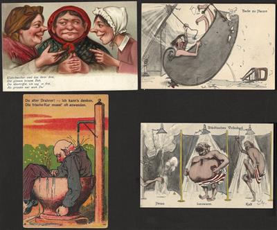 Poststück - Partie Motivkarten meist Jux und Scheerz, - Francobolli e cartoline