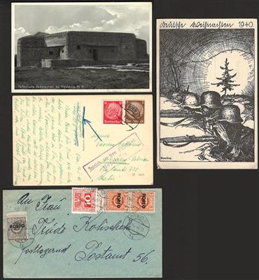 Poststück - Partie Poststücke Österr. u. D.Reich u.a. mit Feldpost - Tarnstempel, - Stamps and postcards