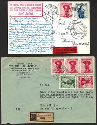 Poststück - Reichh. Partie Bedarfspost 1948/ca. 1964 mit vielen ungewöhnlichen Belegen auch Trachten II bis 10 S, - Francobolli e cartoline