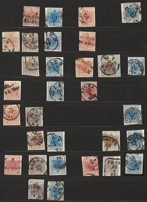 .gestempelt/Briefstück - Österr. Ausg. 1850 - Datumsammlg. Jänner bis Dezember, - Briefmarken und Ansichtskarten