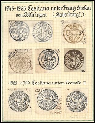 Briefstück - Fiskal - Philatelie - Partie Signettenausschnitte Österr. und Ausland, - Briefmarken und Ansichtskarten