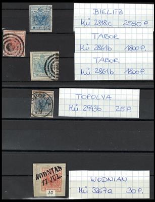 Briefstück/gestempelt - Österr. Partie Abstempelungen auf Ausg. 1850, - Briefmarken und Ansichtskarten