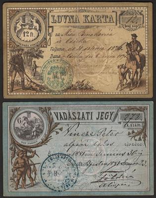 Poststück - Fiskal - Philatelie - Partie Jagd - und Fischereikarten Ungarn, - Známky a pohlednice