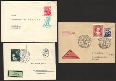 Poststück - Kl. Partie Christkindl aus 1950/55, - Francobolli e cartoline
