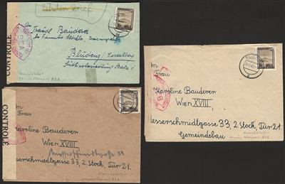 Poststück - Österr. 12 g Bunte Landschaft auf Fernbriefen ab Bludenz über die rote BZA-Zensur nach Wien, - Známky a pohlednice