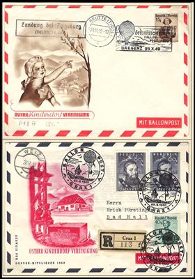 Poststück - Österr. - Partie Ballonpost ab 1948, - Stamps and postcards
