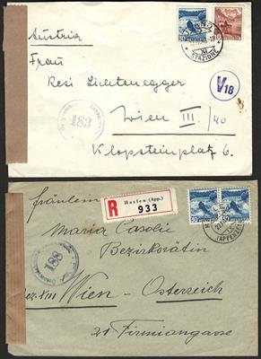 Poststück - Sehr reichh. Partie Belege Schweiz 1883/1959 mit einer Fülle an Varianten, - Známky a pohlednice