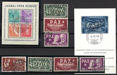 .gestempelt/Briefstück/Poststück - Sammlung Schweiz ca. 1850/1948, - Stamps and Postcards