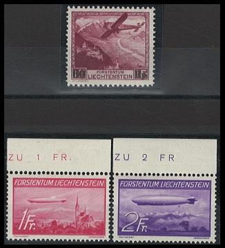 ** - Liechtenstein Flug  Nr. 148/150 postfr. einwandfrei, - Briefmarken und Ansichtskarten
