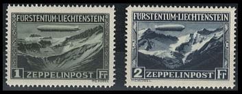 ** - Liechtenstein Zepp. Flug  Nr. 114/15 postfr. einwandfrei, - Francobolli e Cartoline