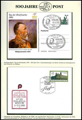 Motive Sammlungen **/Poststück - "500 Jahre - Briefmarken und Ansichtskarten