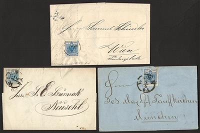 Poststück - Österr. Nr. 5 H und M als Einzelfrankaturen auf 12 Briefen, - Stamps and Postcards